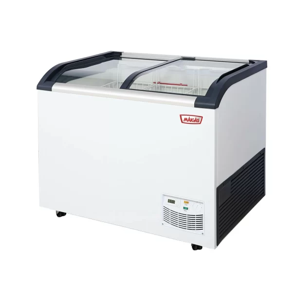 Congelador isla tapa de vidrio curvo 285 lts
