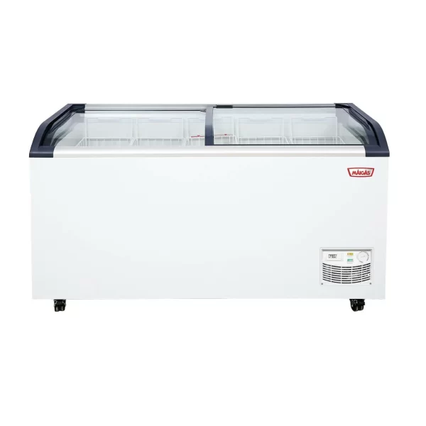 Congelador isla tapa de vidrio curvo 470 lts