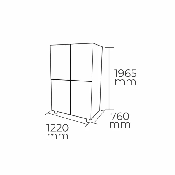 Congelador vertical 4 puertas 1000 lts